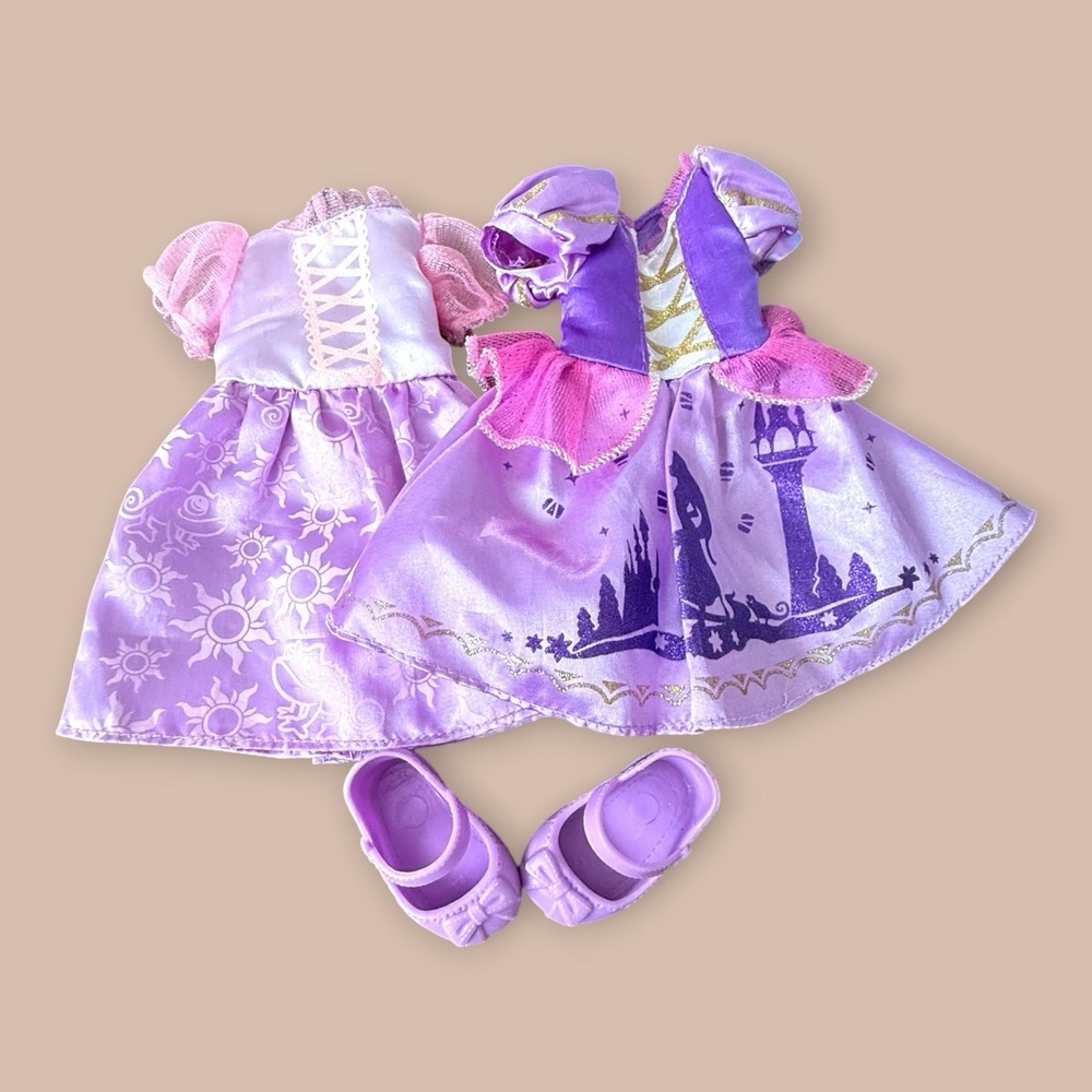 Disney Rapunzel Tangled Doll Clothes Lot 2 Dresses Shoes Fits 14in Doll
